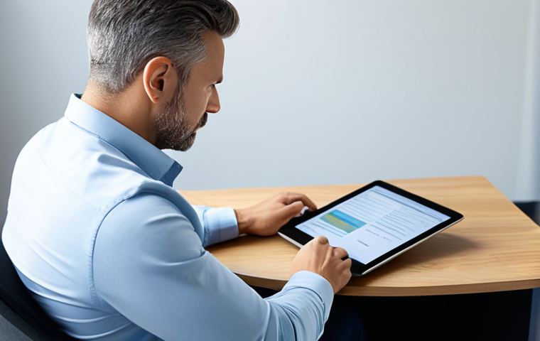 A professional adult individual, fully clothed in modest, smart casual attire, sits calmly at a modern desk, engaging with a digital psychological assessment on a tablet. The setting is a clean, well-lit private office with a minimalist aesthetic. The atmosphere is focused and contemplative. Professional photography, high-resolution, sharp focus, natural lighting. safe for work, appropriate content, fully clothed, professional, perfect anatomy, correct proportions, natural pose, well-formed hands, proper finger count, natural body proportions.