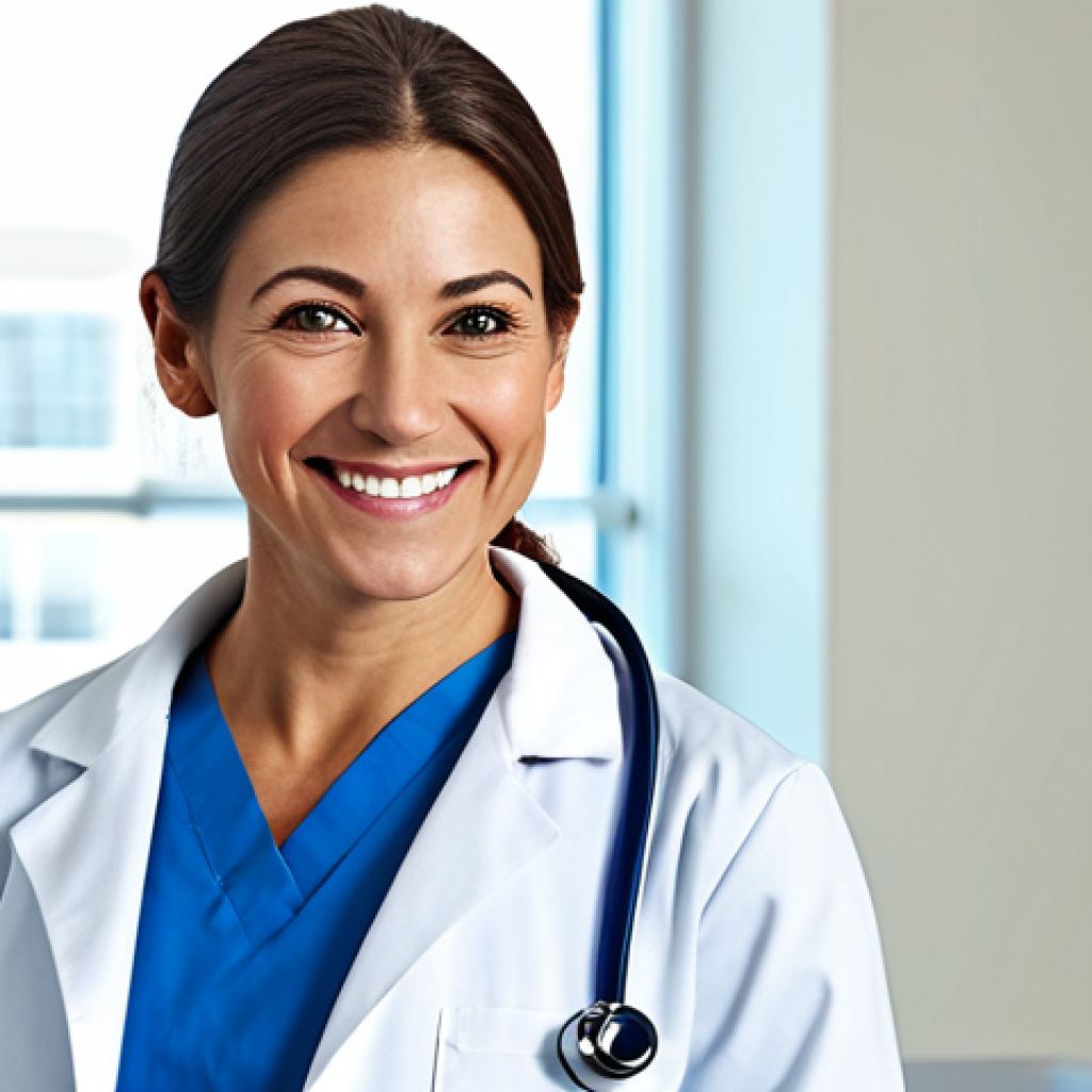 소아 ADHD 예방 방법 - ** A professional female doctor, fully clothed in a modest lab coat, smiling warmly in a bright and ...