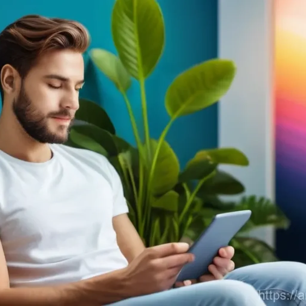 강박증 치료 최신 기술 - **Prompt 1: Technology-Enhanced CBT for Mental Well-being**
    "A young adult, wearing comfortable ...